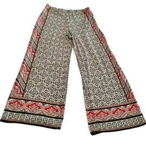 Cato Olive,Red & White Palazzo Pants